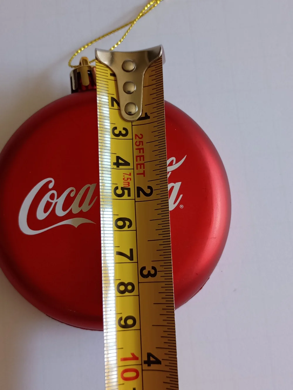 Coca Cola Disc Ornament With Classic Logo Christmas Holiday Coke